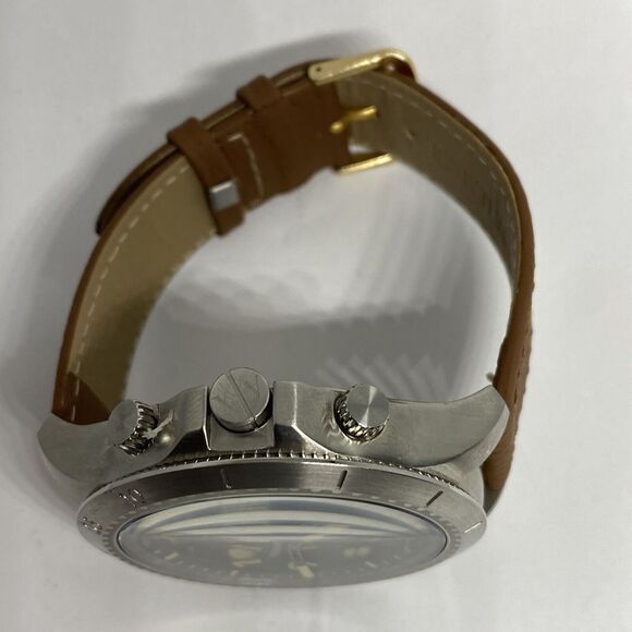 Armani Exchange AX1755 Men's Brown Leather Analog Black Dial Quartz Watch JK238 - Picture 8 of 12